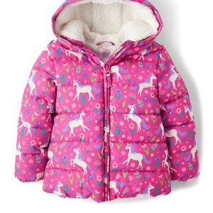 Gymboree Pink Unicorn Puffer Jacket